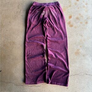 Playboy Velvet Wide Leg Purple Y2K Sleep Sweatpants